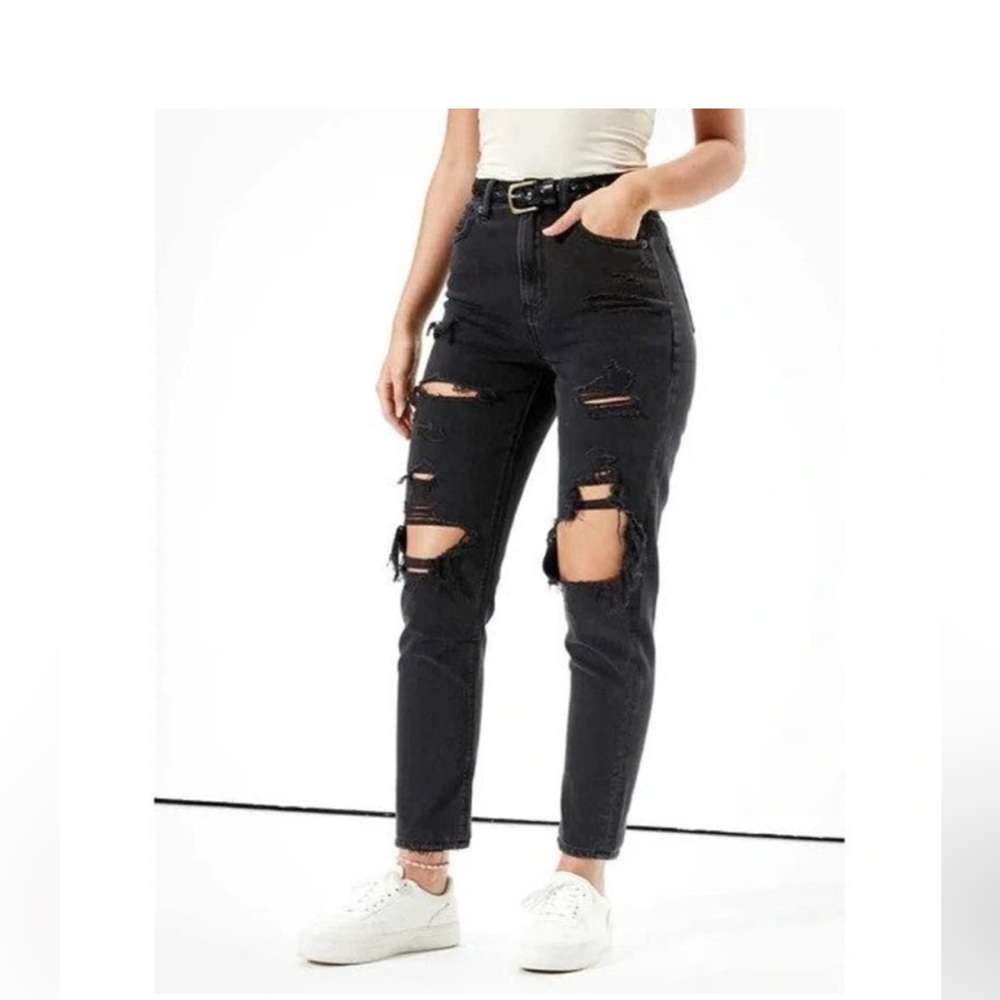 American Eagle Outfitters Mom jeans high rise black size 00